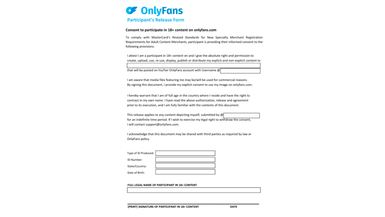 OnlyFans Release Form How To Find Submit The Form Vicetemple